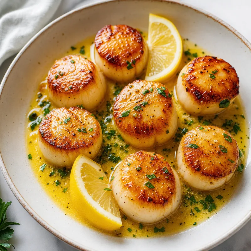 Seared Scallops With Lemon Butter