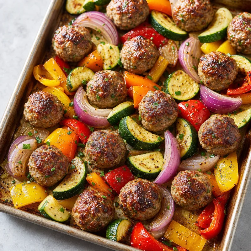 Sheet Pan Meatballs and Veggies