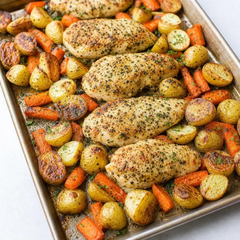 Sheet Pan Ranch Chicken Dinner