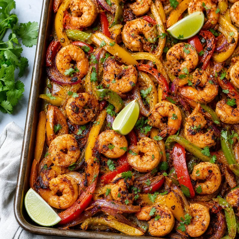 Sheet Pan Shrimp Fajitas