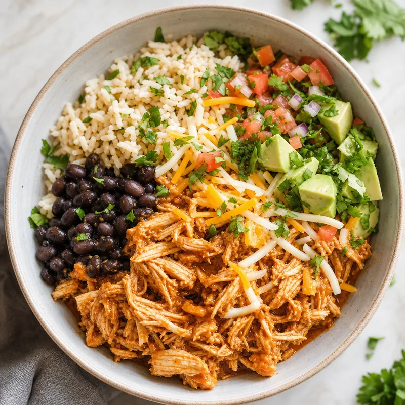 Shredded Chicken Enchilada Burrito Bowl