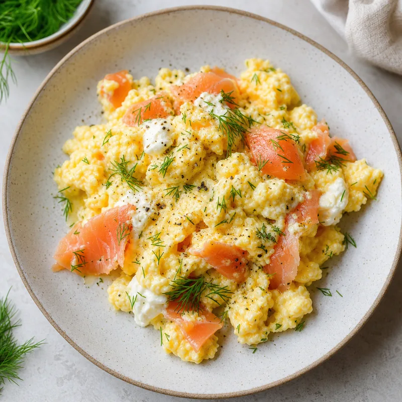 Smoked Salmon and Dill Scramble