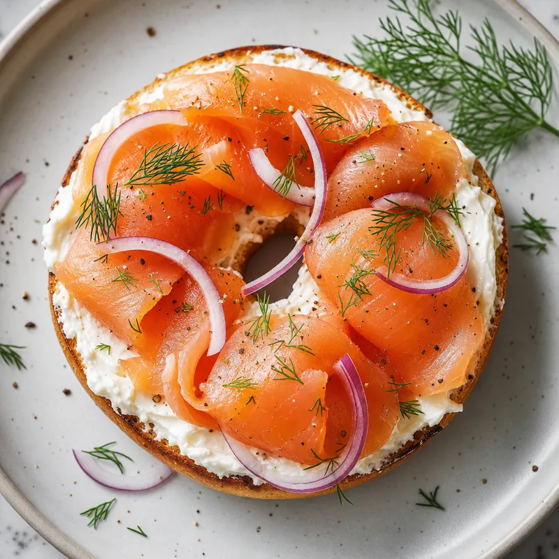 Smoked Salmon Cream Cheese Bagel