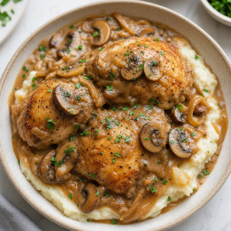 Smothered Chicken in Mushroom Gravy