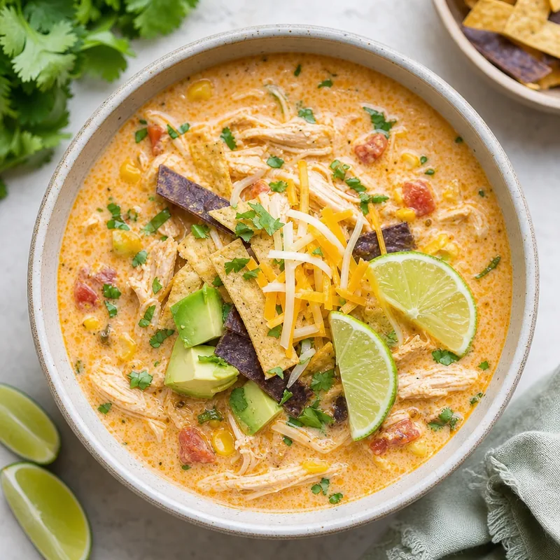 Sour Cream Chicken Enchilada Soup