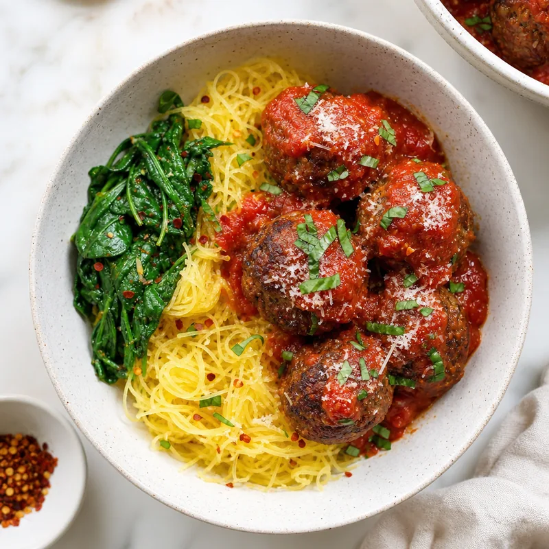 Spaghetti Squash and Meatball Bowl