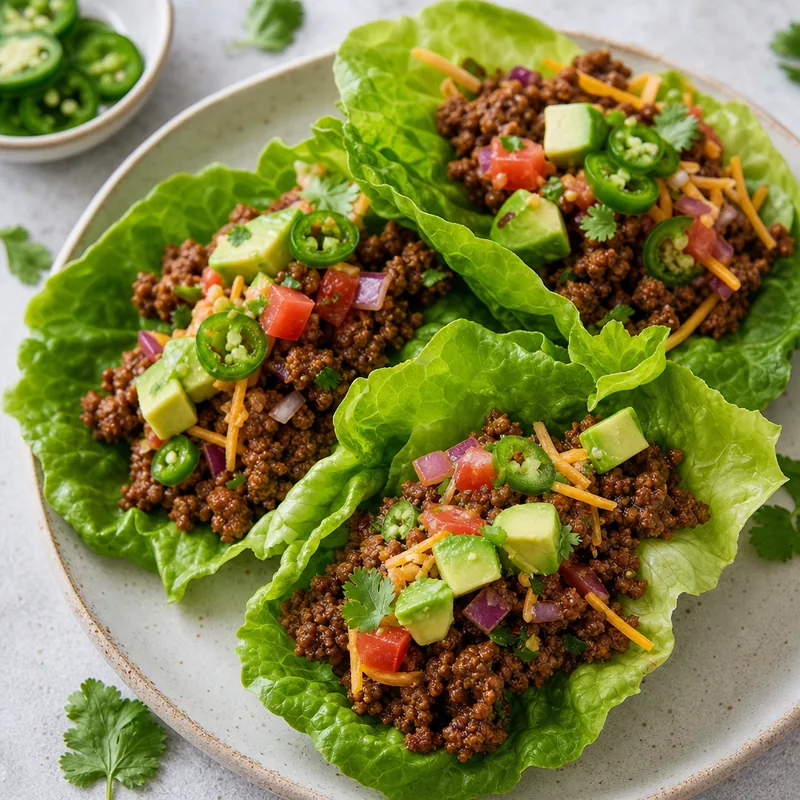 Spicy Beef Taco Lettuce Wraps
