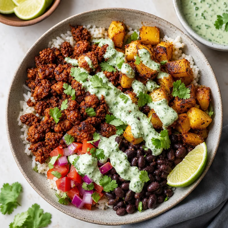 Spicy Chorizo and Potato Burrito Bowl
