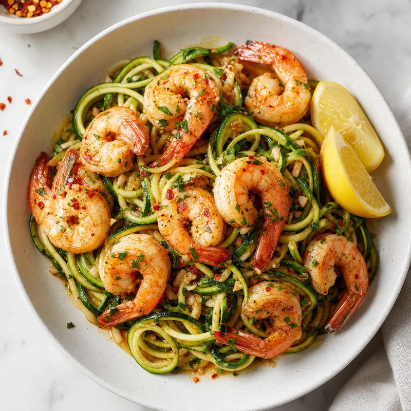 Spicy Shrimp and Zucchini Noodles