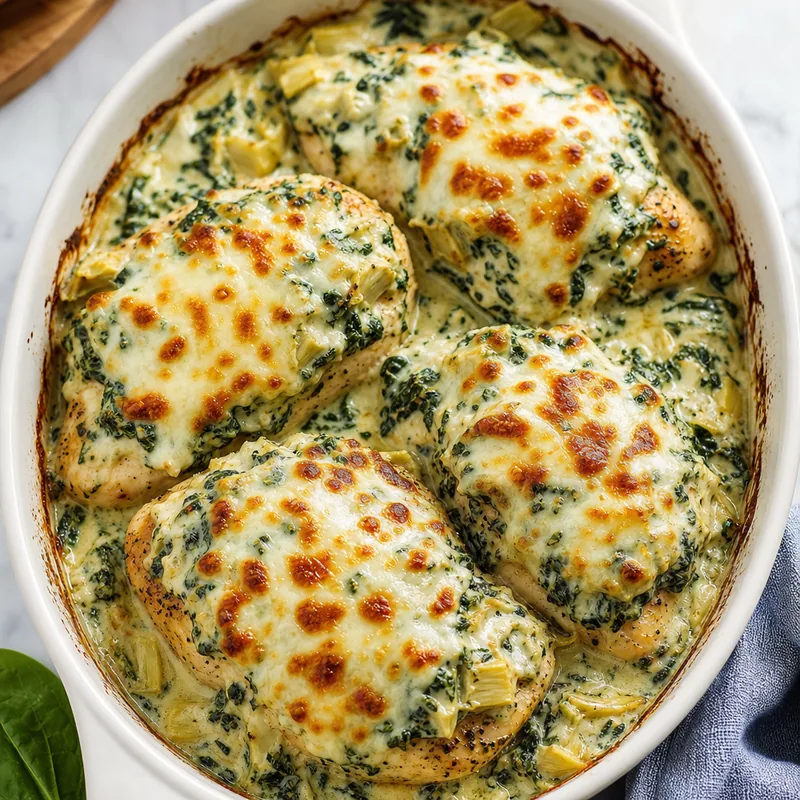 Spinach Artichoke Chicken Bake