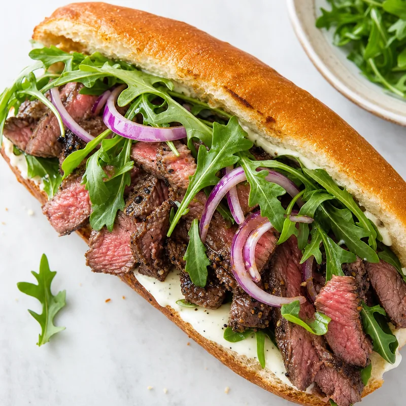 Steak and Arugula Sandwich