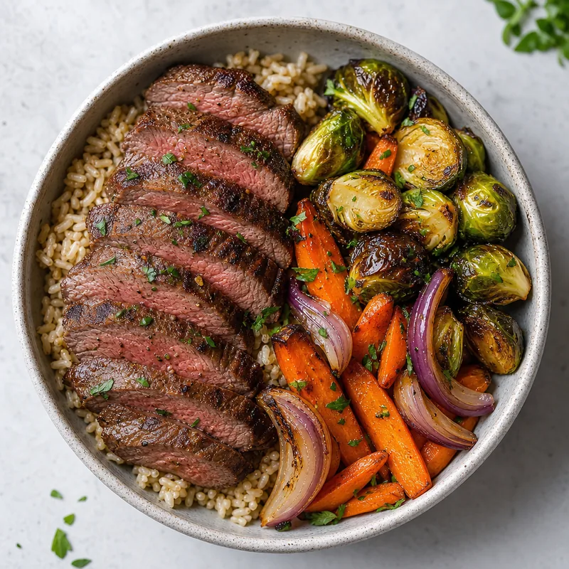 Steak and Roasted Vegetable Bowl