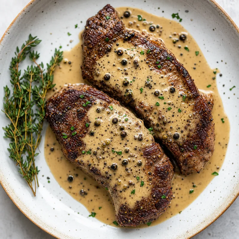 Steak With Peppercorn Sauce