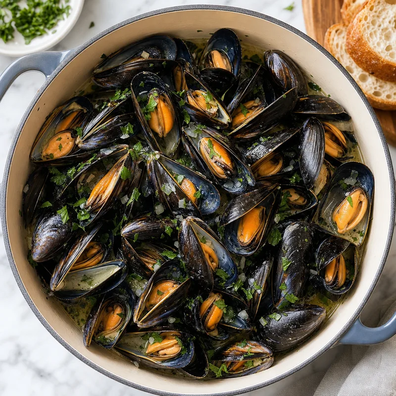 Steamed Mussels in White Wine
