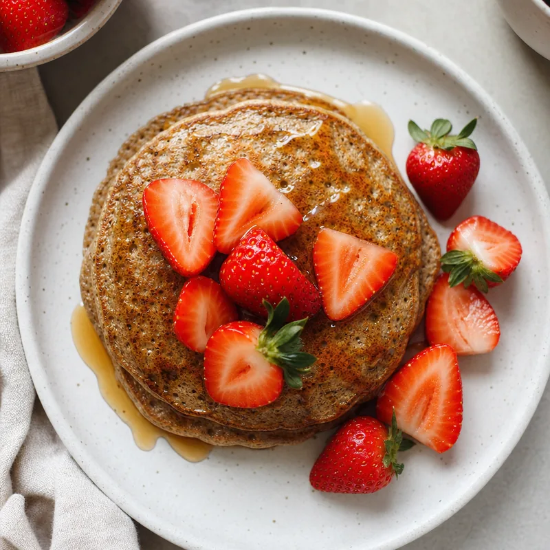 Strawberry Buckwheat Pancakes
