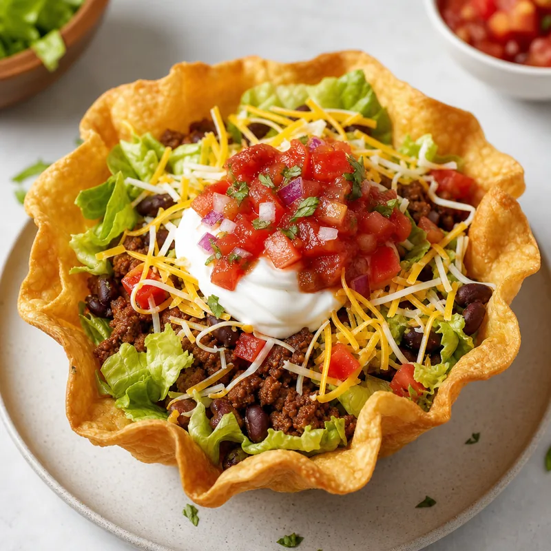 Taco Salad with Crispy Shell