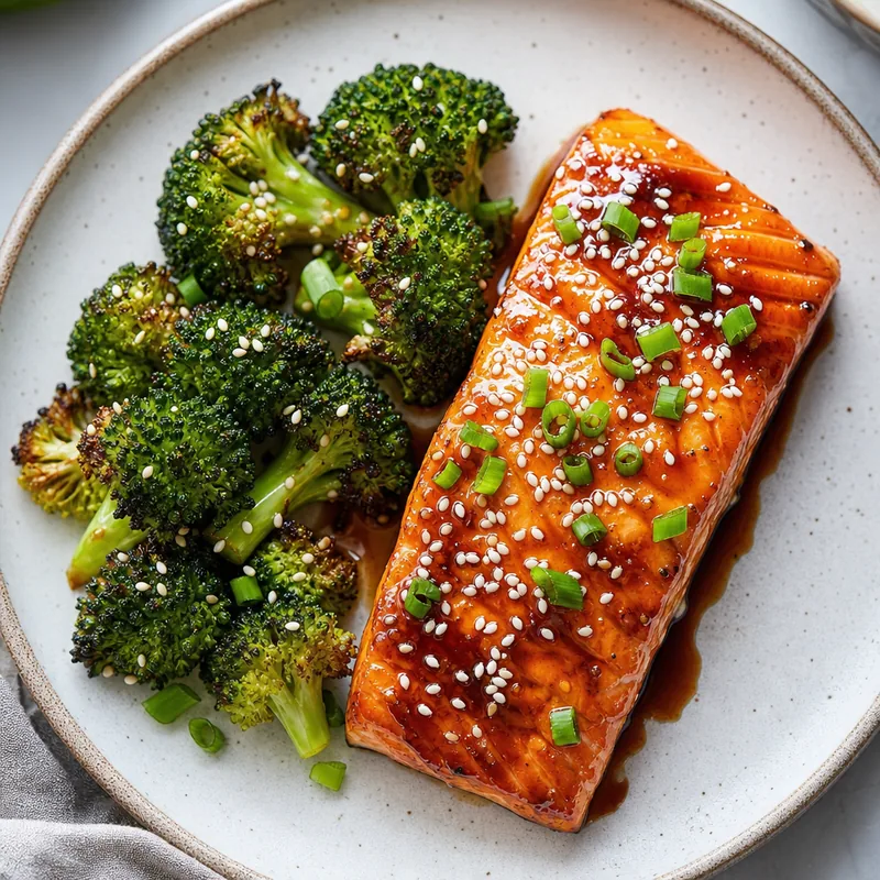 Teriyaki Salmon with Sesame Broccoli