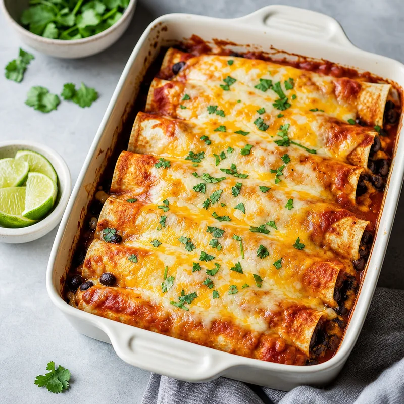 Three Cheese Bean Enchiladas