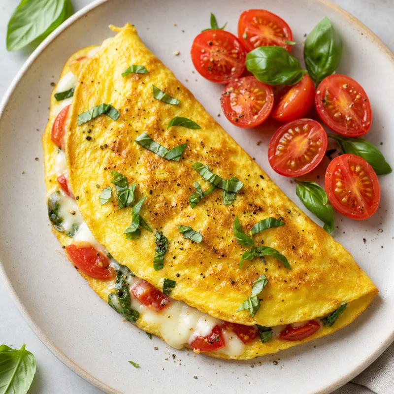 Tomato and Basil Omelet