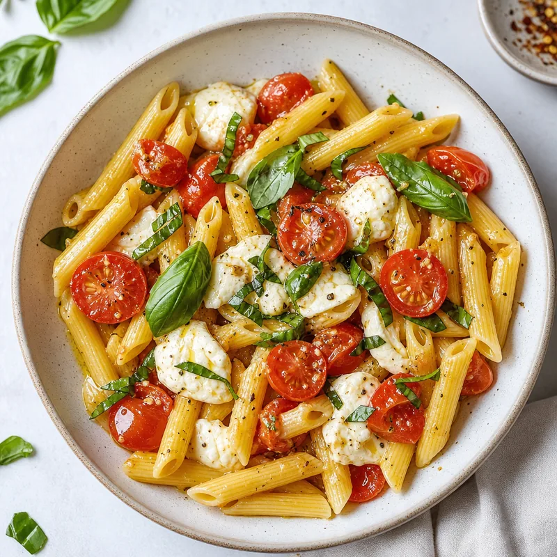 Tomato Basil Mozzarella Pasta
