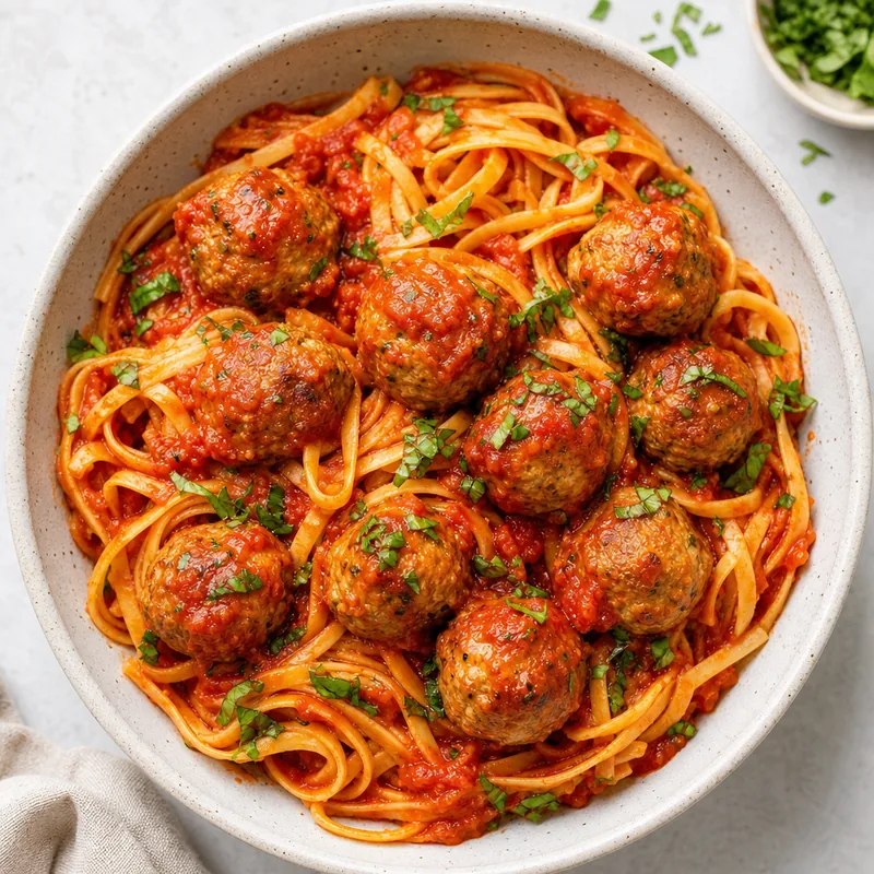 Turkey Meatball Marinara Pasta