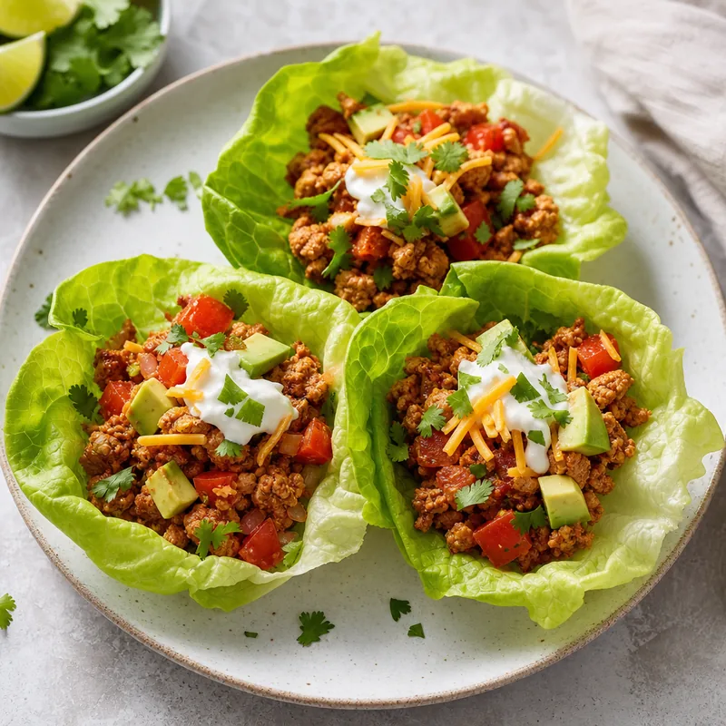 Turkey Taco Lettuce Wraps