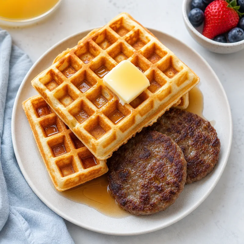 Waffles with Sausage Patties