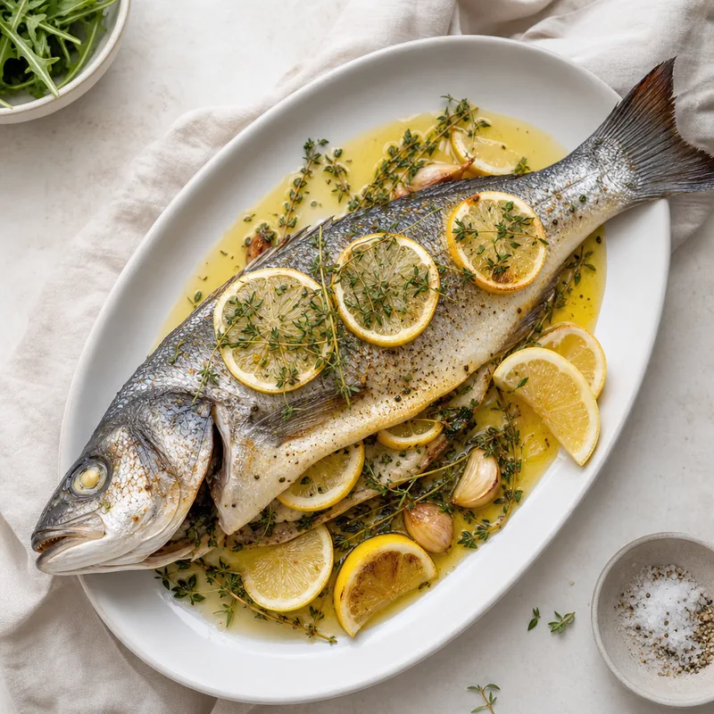 Whole Roasted Branzino with Lemon